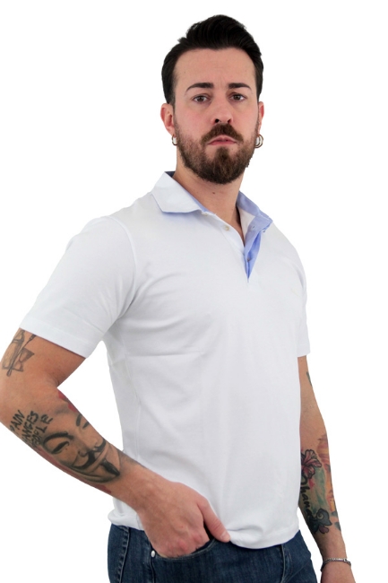 POLO CAMICIA MEZZA MANICA BIANCA