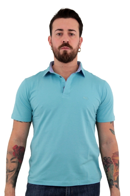 POLO CAMICIA MEZZA MANICA CELESTE