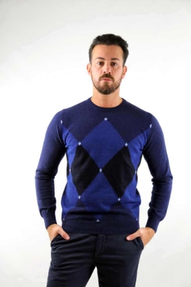 MAGLIONE BALLANTYNE ROMBI BLUE