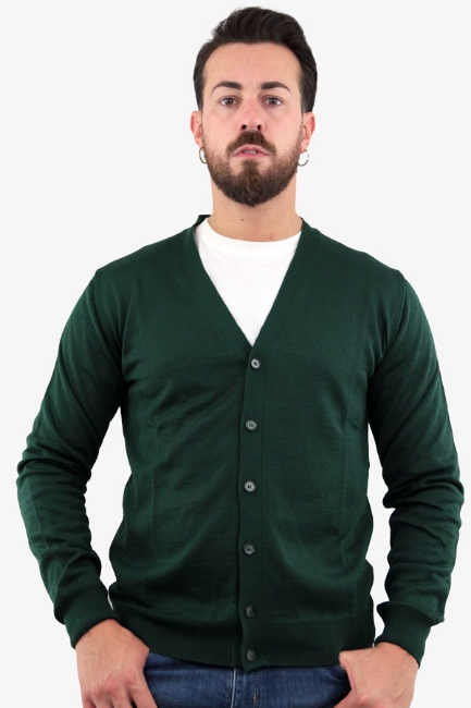 CARDIGAN MAGLIA RASATA VERDE