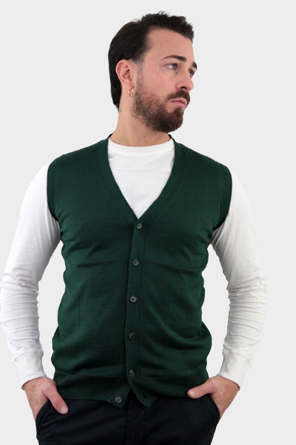 GILET CON BOTTONI MARTIN  VERDE