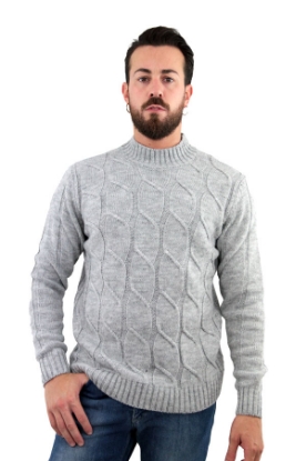 MAGLIONE LUPETTO A TRECCE JAMES GRIGIO