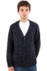 CARDIGAN A 5 BOTTONI MELANGE BLU