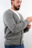 CARDIGAN A 5 BOTTONI MELANGE GRIGIO