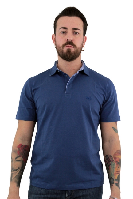 POLO CAMICIA MEZZA MANICA BLU SCURO