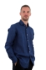 CAMICIA DI LINO CON COLLO CLASSICO BLU