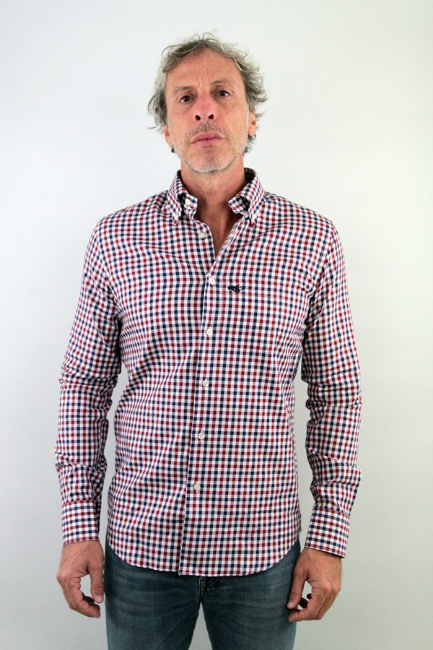 CAMICIA IN COTONE QUADRUCCI ROSSI