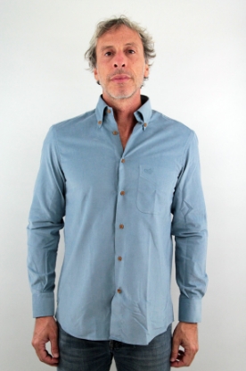 CAMICIA GRENOBLE 2.0  IN VELLUTO AZZURRA