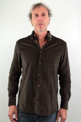 CAMICIA GRENOBLE IN VELLUTO MARRONE