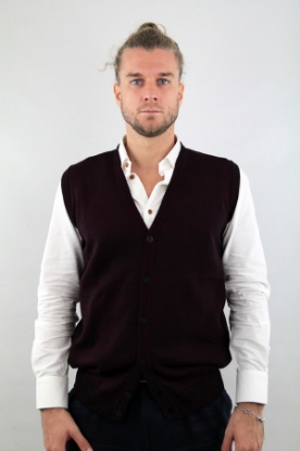 GILET CON BOTTONI BORDEAUX