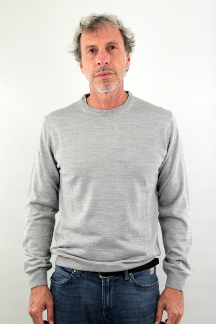 MAGLIONE GIROCOLLO EXTRAFINE CON TOPPE GRIGIO