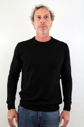 MAGLIONE  GIROCOLLO MERINOS NERO