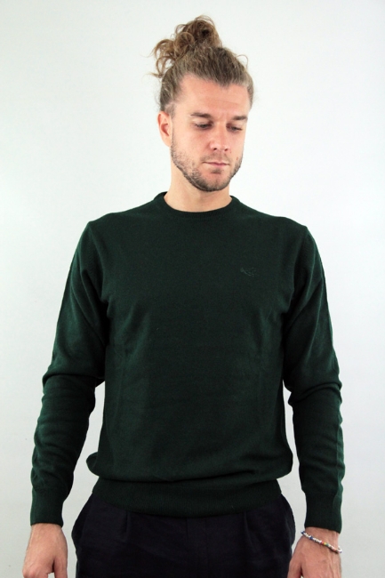 MAGLIONE GIROCOLLO LIAM VERDE SCURO