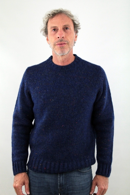 MAGLIONE GIROCOLLO ALPACA BLU