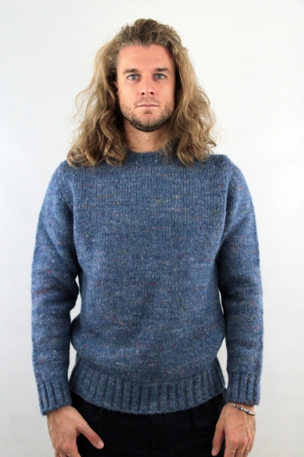 MAGLIONE GIROCOLLO ALPACA AZZURRO