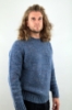 MAGLIONE GIROCOLLO ALPACA AZZURRO