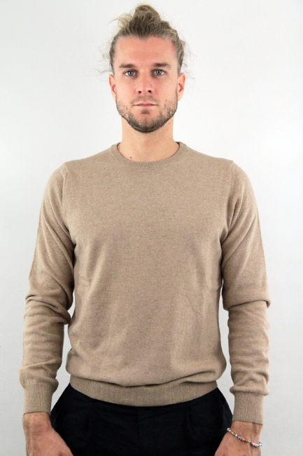 MAGLIONE GIROCOLLO BRUNO BEIGE