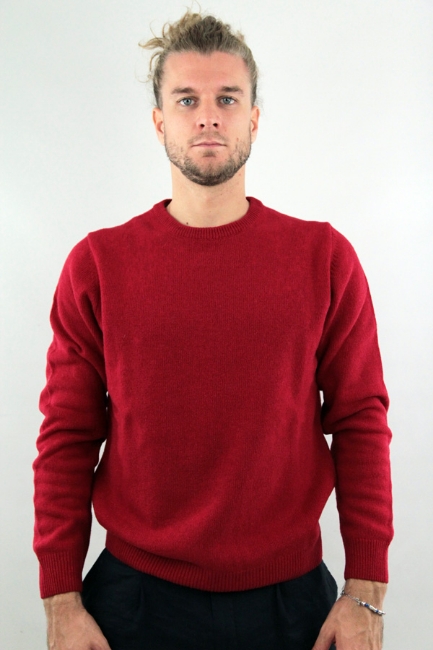 MAGLIONE GIROCOLLO FILATO SOTTILE ROSSO